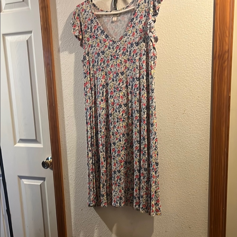 Style & Co. Red and Blue Flutter Sleeve Sundress